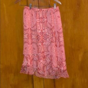Notations Peach Paisley Ruffle Skirt